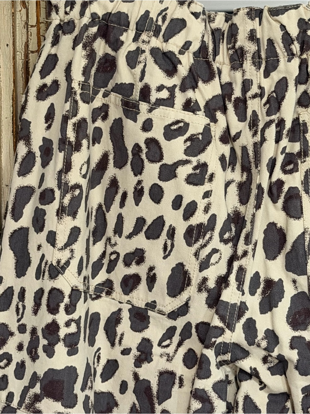entro Leopard-Print Drawstring Joggers in Beige & Black - Picture 5 of 5